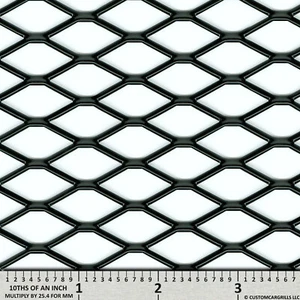 CCG UNIVERSAL 12"" x 48"" DIAMOND XXL PARRILLA REJILLA MALLA HOJA DE POLVO NEGRO CAPA - Imagen 1 de 10