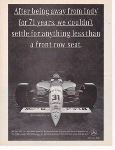 1994 Mercedes Print-Ad /  Indy 500 return Marlboro Penske - Picture 1 of 1