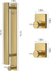 Bathroom Towel Rack 304 Stainless Steel Holder with 2 15.5, Gold - Picture 1 of 5