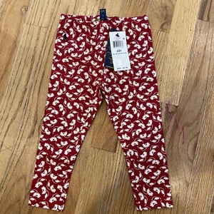 Ralph Lauren Polo Baby Girl leggings trousers Red /White Size 5 #81 - Picture 1 of 8