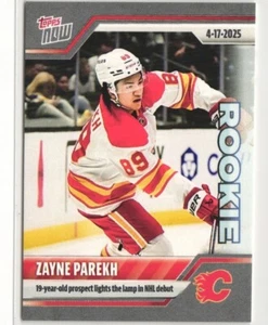 2024-25 TOPPS NOW NHL STICKER 162 ZAYNE PAREKH RC FLAMES GOAL IN DEBUT - Picture 1 of 2