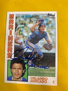 RS4082 1984 Topps #314 Orlando Mercado MARINERS  HAND SIGNED AUTOGRAPH