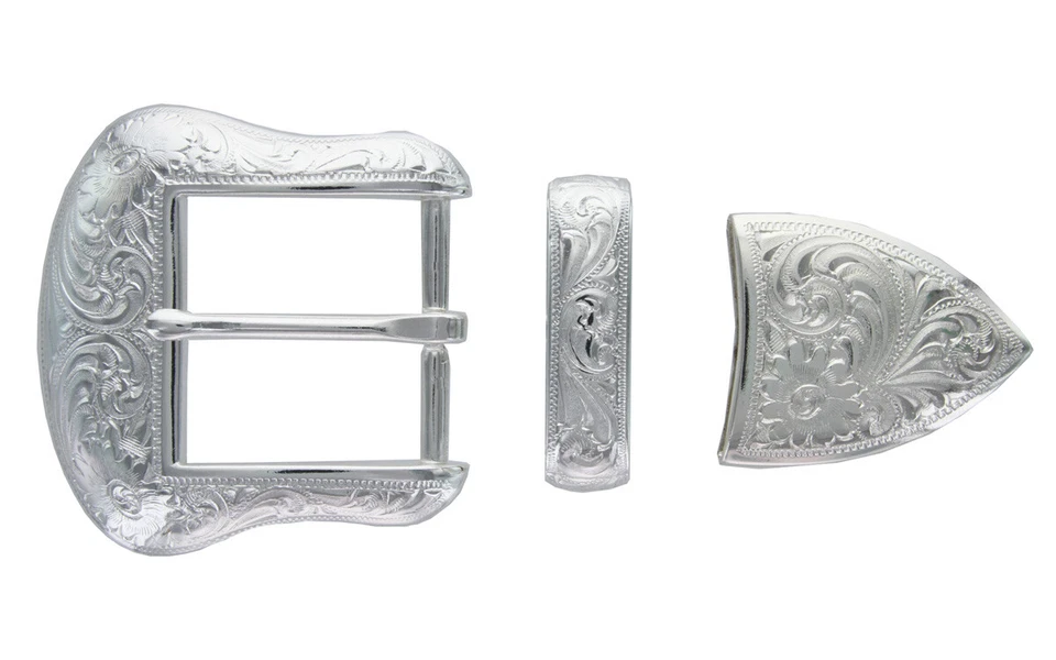 Ковбойская/ковбойская декоративная пряжка родео с гравировкой яркое серебро  - Изображение 1 из 1