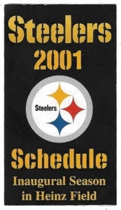 ¡Horario de fútbol americano de la NFL 2001 de los Pittsburgh Steelers!!! Steelers.com - Imagen 1 de 1