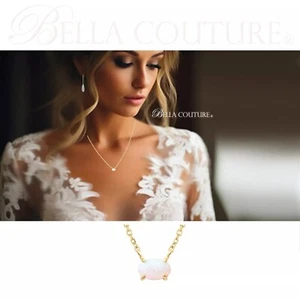 SALE NEW ELEGANT OVAL OPAL 18K YELLOW GOLD CHAIN NECKLACE CHARM PENDANT 18" 16" - Picture 1 of 23