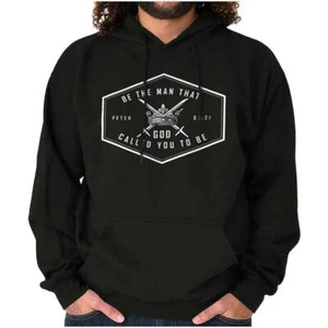 Christian Be The Man God Called You To Be Mens Hooded Sweatshirts Hoodie Tops - Picture 1 of 9