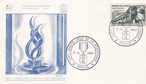 FRANCE 1962 FDC MEMORIAL DE LA FRANCE COMBATTANTE YT 1335 - Imagen 1 de 1