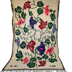 Vibrant Floral Moroccan Handmade Vintage Rug Wool Tribal Azilal Berber Carpet - Picture 1 of 24