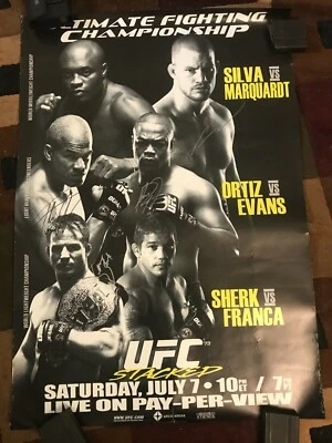 Autographed UFC 73 Poster Anderson Silva Tito Ortiz Evans Sherk - Image 1 of 4