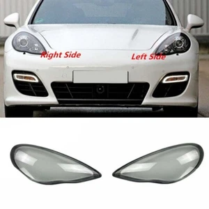 Pair Headlight Lens Cover Shell+Sealant Glue For Porsche Panamera 970 2010-2013 - Foto 1 di 9