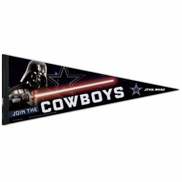 DALLAS COWBOYS STAR WARS DARTH VADER PREMIUM QUALITY PENNANT 12"X30" BANNER - Image 1 of 1
