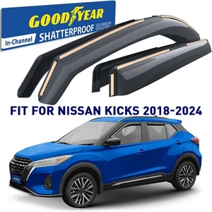 Rain Guards Vent Visors Shade for 2018-2024 Nissan Kicks SHATTERPROOF - Picture 1 of 7