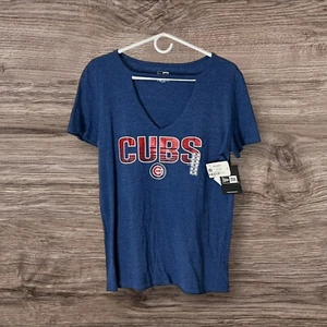 NWT Women’s Chicago Cubs New Era MLB Baseball Choker T Shirt Size Medium - Picture 1 of 7