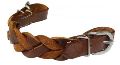SHILOH TACK New! Adjustable Brown BRAIDED LEATHER CURB STRAP w/ Nickel plated buckles Horse