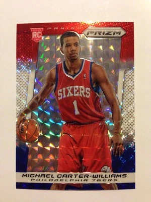 Michael Carter Williams Red White Blue Mosaic Refractor 2013-14 Panini Prizm NBA - Image 1 of 2