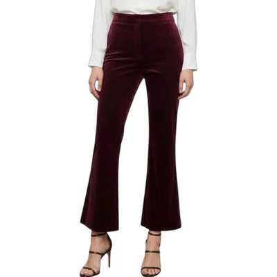 NEW Zimmermann Wine Burgundy Velvet Pants Flared Crop Size 0 AU 8 Wavelength - Image 1 of 4
