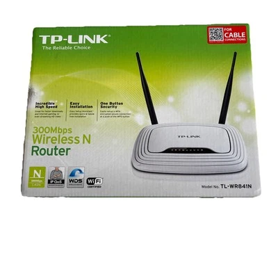 TP LINK TL-WR841N 300 MBPS WIRELESS N WIFI ROUTER / 4 PORT / WPS / WHITE - Image 1 of 3