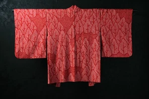 Vintage Japanese Kimono Silk Antique HAORI Jacket Robe Dress Dyed/KIN02/520 - Picture 1 of 10