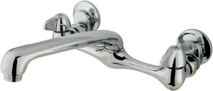 Elements of Design Kingston Brass Nuvo EF200 2Handle Wall Faucet 7-5/8' Chrome - Picture 1 of 6