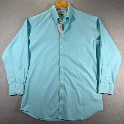 Paul Fredrick 17-34 Light Blue Non Iron Pinpoint Cotton Dress Shirt Men's - Image 1 of 4