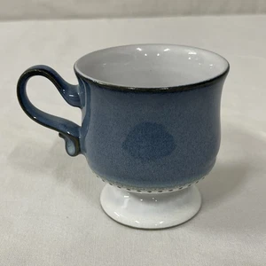 Vintage Denby Castile Blue White Stoneware Footed Teacup - Picture 1 of 9