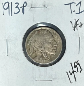 1913-P TYPE 1 BUFFALO NICKEL ~ VF + ~NICE COIN~ - Picture 1 of 2