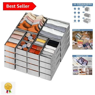 Durable Odorless Fabric Drawer Organizers, 24 Pack for Stylish Baby Room Storage - Image 1 of 4