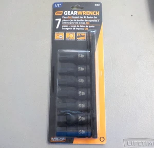 NEW - GearWrench 84941 SAE Impact Hex 7 Piece 1/2" Bit Socket Set -FREE SHIPPING - Picture 1 of 2