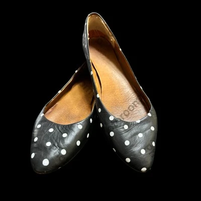 Zapatos de ballet Madewell Sidewalk Skimmer planos lunares 8,5 negros puntiagudos 1937  Foto 1 de 4