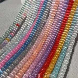 Cuentas rondelle ópalo ojo de gato dopamina de alta calidad de 3x6 mm para hacer joyas hágalo usted mismo - Imagen 1 de 46