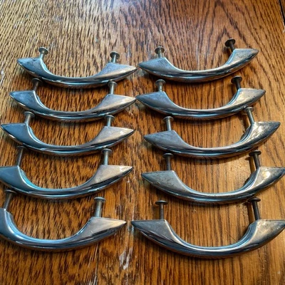 "Lote de 10 muebles de baño de cocina tradicionales tiradores con mango de cajón plateado montaje de 3""" Foto 1 de 2