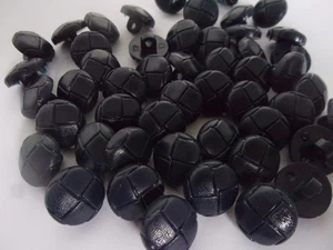50 x Quality Leather Look Football Buttons Sewing Knits Navy Blue 15mm R97 - Picture 1 of 2