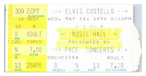 Biglietto concerto Elvis Costello Stub 24 maggio 1978 Houston Texas - Foto 1 di 2