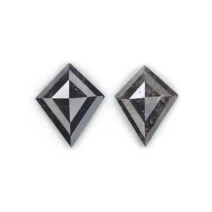 1.11 CT Natural Loose Kite Pair Diamond 9.00 MM Salt And Pepper Diamond L3446 - Picture 1 of 8