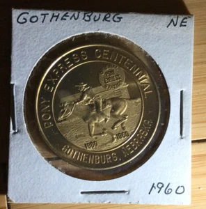 Pony Express Centennial 1960 Gothenburg,Nebraska Souvenir Coin 50c - Picture 1 of 4