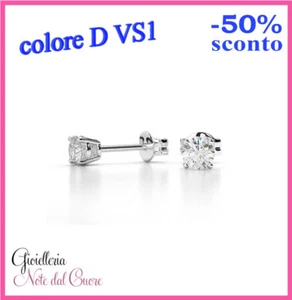 ORECCHINI IN ORO BIANCO CON DIAMANTI NATURALI D VS1 1.80 CARATI CERTIFICATO - Imagen 1 de 5