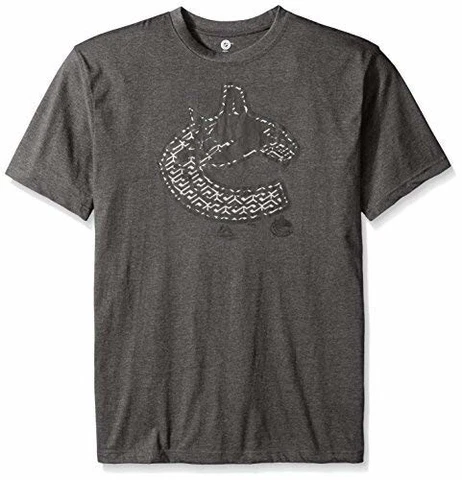 NHL Vancouver Canucks Hockey Men's Licensed Screen Print Tee, Grey, Big & Tall Cover