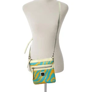 Dooney & Bourke Leder Umhängetasche Handtasche Zebra bunt gestreift Reißverschluss Geldbörse - Bild 1 von 7