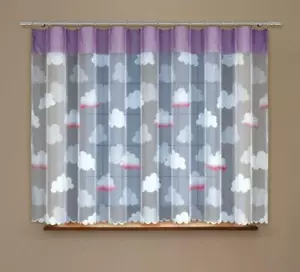Cortina de red de alta calidad para niños/niños blanca/rosa 63""x118"" - 160x300cm NUBES - Imagen 1 de 3