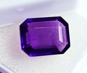Natürlicher violetter Amethyst 8,70 ct Smaragd Form lose Edelsteine zertifiziert - Bild 1 von 6