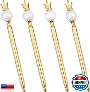 SHIDOW Gold Pen, Pearl Pen, Pearl Decorated Metal Ballpoint Pen Ball, Ballpoi - Picture 1 of 5