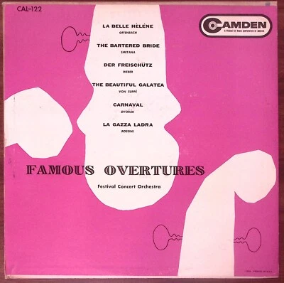 FESTIVAL CONCERT ORCHESTRA FAMOUS OVERTURES CAMDEN CAL -122 EXC VINYL LP 209-11 - Image 1 of 4