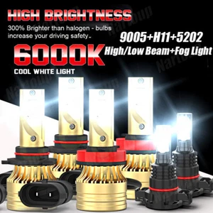 For Dodge Durango 2011 2012 2013 6000K LED Headlights + FOG Light Combo 6x Bulbs - Foto 1 di 15