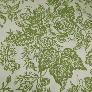 SCHUMACHER SMITHSONIAN FABRIC GREEN & OFF WHITE Rietenhouse Square 1/2 Yard 55"w - Picture 1 of 6