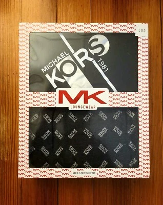 Conjunto de 2 piezas de camisa y pantalones negros Michael Kors Loungewear para hombre talla L nuevo en caja Foto 1 de 2