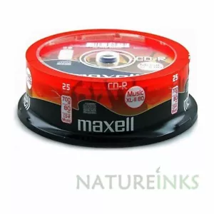 25 MAXELL CD CD-R 80 MINS XL-II DIGITAL AUDIO RECORDABLE BLANK MUSIC DISCS - Picture 1 of 3