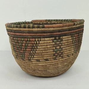 Vintage Hausa Nigerian African Handwoven 10.5” Wide Coil Basket Bowl 7.5” Tall - Picture 1 of 15