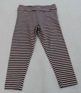 Primary Girl's Classic Mini Striped Leggings TM8 Navy/Flamingo Pink Size 2 - Picture 1 of 4