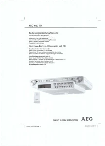 AEG Bedienungsanleitung für KRC 4323 CD Unterbau-Küchen-Radio in deutsch  Copy - Bild 1 von 1