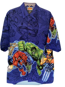 Marvel Comics Herren Hemd Blau Medium 2001 - Bild 1 von 11